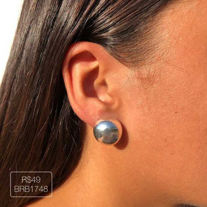 Brinco Bola G Liso Prateado